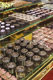 Chocolate Sweets Prints: Chocolate candy in a store window