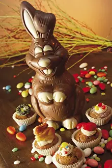 Easter Chocolate Bunny Prints: Chocolate Easter bunny and Easter muffins