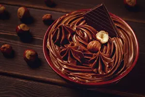 Chocolate Mousse Prints: Chocolate nut paste, mousse, pasta