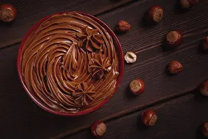 Chocolate Mousse Prints: Chocolate nut paste, mousse, pasta
