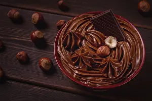 Chocolate Mousse Prints: Chocolate nut paste, mousse, pasta