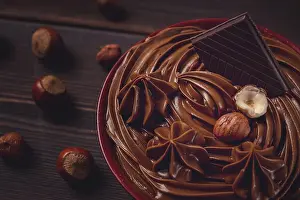Chocolate Mousse Prints: Chocolate nut paste, mousse, pasta