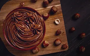 Chocolate Mousse Prints: Chocolate nut paste, mousse, pasta