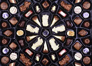 Empty Studio Background Prints: Chocolates in a box of chocolates Studio shot