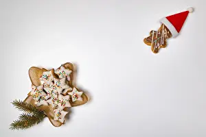 Christmas Decorative Items Prints: Christmas, background, with biscuits and decorations