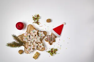 Full Frame Christmas Image Prints: Christmas, background, with biscuits and decorations