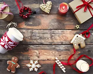 Christmas Background Prints: Christmas background with decorations