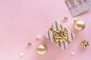 Christmas Composition Prints: Christmas composition. Giftbox