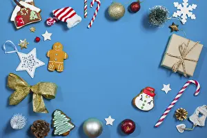 Christmas Decorations Prints: Christmas decorations in frame