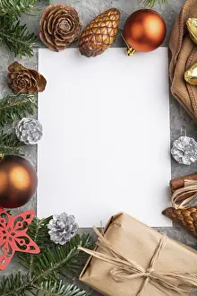 Christmas Frame Composition Prints: Christmas or New Year frame composition