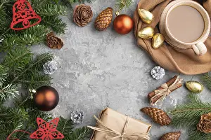 New Year Celebration Image Prints: Christmas or New Year frame composition