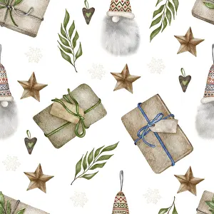 Christmas Seamless Pattern Prints: Christmas seamless pattern. lights