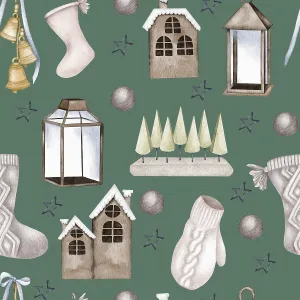 Christmas Seamless Pattern Prints: Christmas seamless pattern. lights