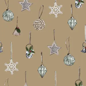 Christmas Seamless Pattern Prints: Christmas seamless pattern. lights
