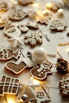 White Wooden Table Prints: Christmas sweets composition