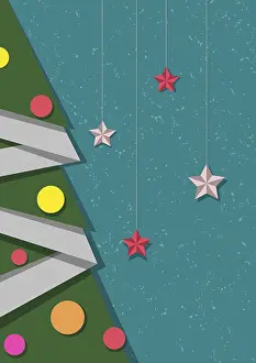Advent Season Graphics Prints: Christmas tree vector card