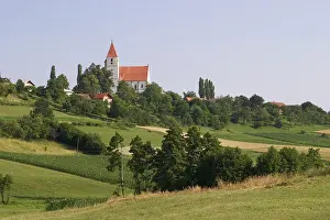 Prints of Church Sv. Trije kralji in Benedikt v Slovenskih goricah - Slovenia Slovenia Prints: Sv. Trije kralji in Benedikt Print - Slovenske goricah