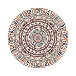 Geometric Ornamentation Prints: Circular pattern in traditional Palestinian style