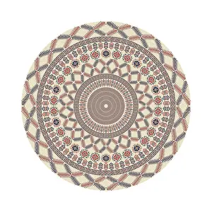Vintage Floral Decoration Prints: Circular pattern in traditional Palestinian style