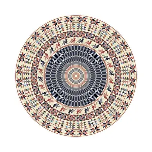 Traditional Palestinian Pattern Prints: Circular pattern in traditional Palestinian style