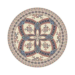 Traditional Palestinian Pattern Prints: Circular pattern in traditional Palestinian style