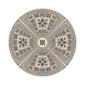 Islamic Ornamentation Prints: Circular pattern in traditional Palestinian style