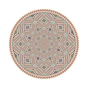Traditional Arabic Design Prints: Circular pattern in traditional Palestinian style