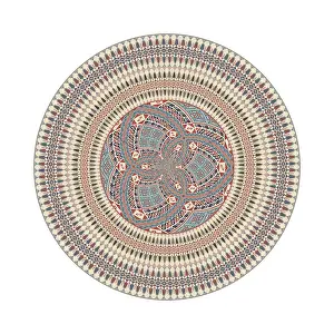 Traditional Arabic Design Prints: Circular pattern in traditional Palestinian style