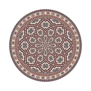 Classic Palestinian Style Image Prints: Circular pattern in traditional Palestinian style