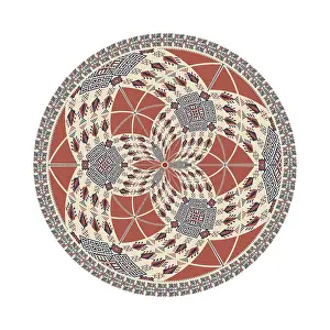 Traditional Palestinian Pattern Prints: Circular pattern in traditional Palestinian style
