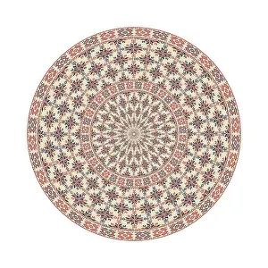 Classic Palestinian Style Image Prints: Circular pattern in traditional Palestinian style