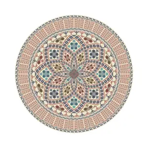 Arabic Ornamentation Prints: Circular pattern in traditional Palestinian style