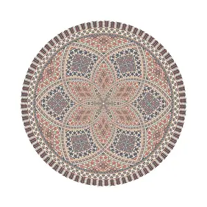 Traditional Palestinian Pattern Prints: Circular pattern in traditional Palestinian style