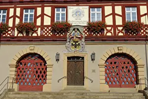 Half Timbered House Construction Prints: City Hall in framework construction