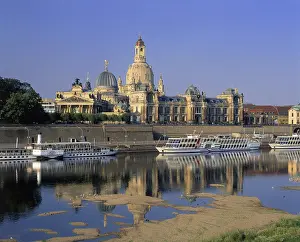 Dresden Cityscape Prints: Cityscape with reflection in the Elbe river