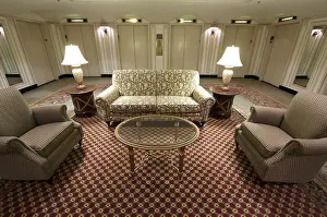 Construction Site Lobby Prints: Classic elevator lobby interior of a hotel