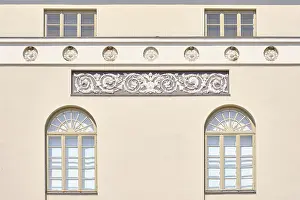 Historic Town Hall Exterior View Prints: Detail of classical town hall gable