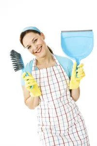 Woman At Work Prints: Cleaning lady at work