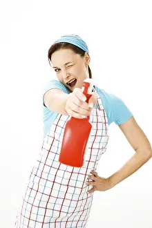 Woman At Work Prints: Cleaning lady at work