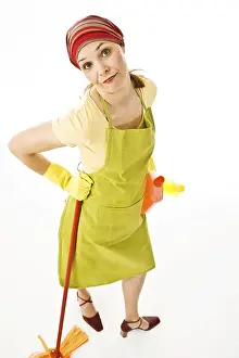 Cleaning Lady Prints: Cleaning lady at work