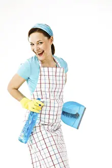 Woman At Work Prints: Cleaning lady at work