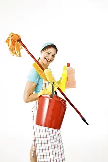 Cleanliness And Hygiene Prints: Cleaning lady at work