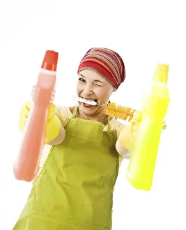 Cleanliness Hygiene Prints: Cleaning lady at work