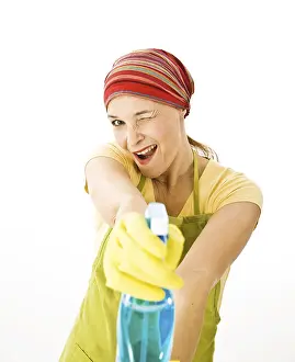 Woman At Work Prints: Cleaning lady at work