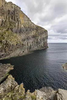 Steep Coastline UK Prints: Cliff with geological stratification
