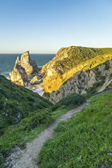 Golden Hour Landscape Photography Prints: Cliffs of Cabo da Roca, Sea Stacks