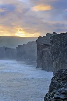 Evening Atmosphere In Nature Prints: Cliffs in the evening light, Dyrholaey