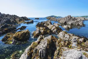 England Coastal Scenes Prints: Cliffs and rocks by the Bantham Beach