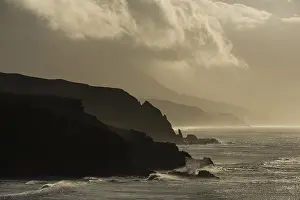 Deserted Rocky Coast Prints: Cliffs, Thunderstorm, La Pared cliffs