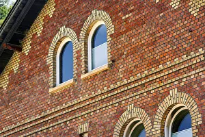 Bavaria Germany Architecture Prints: Clinker facade with arched windows